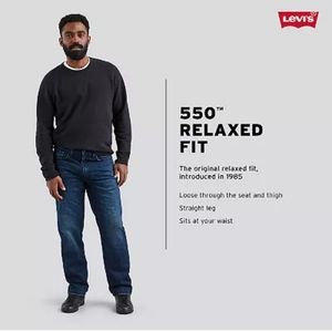 NWT Mens Levis 550 34×32  Relaxed Tapered Medium Wash Jeans